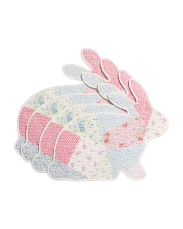 Set Of 4 Sweet Shaped Bunny Placemats | TJ Maxx