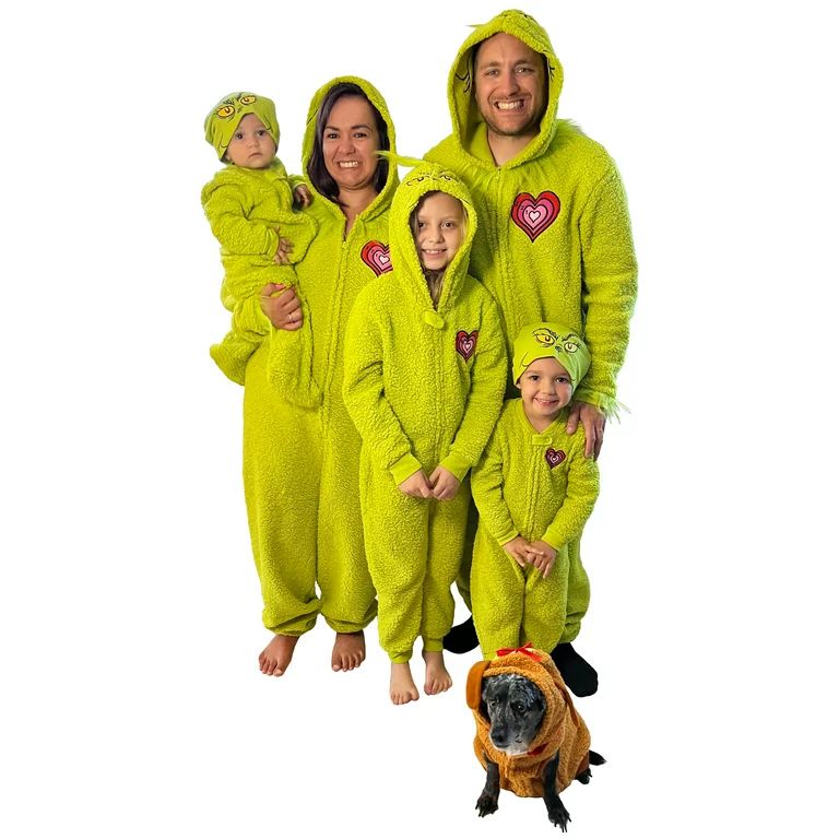 Dr. Seuss Men's The Grinch Christmas Matching Family Pajamas Union Suit, Sizes S-2XL | Walmart (US)