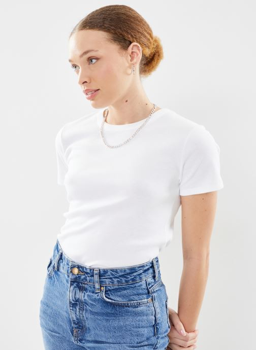 Tee Shirt l'Iconique MC en côte - Blanc | Sarenza FR