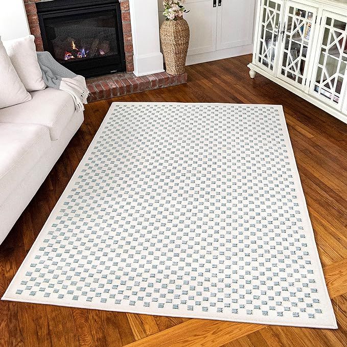 Simply Southern Cottage Lecompte Area Rug, 8' x 10', Light Blue | Amazon (US)