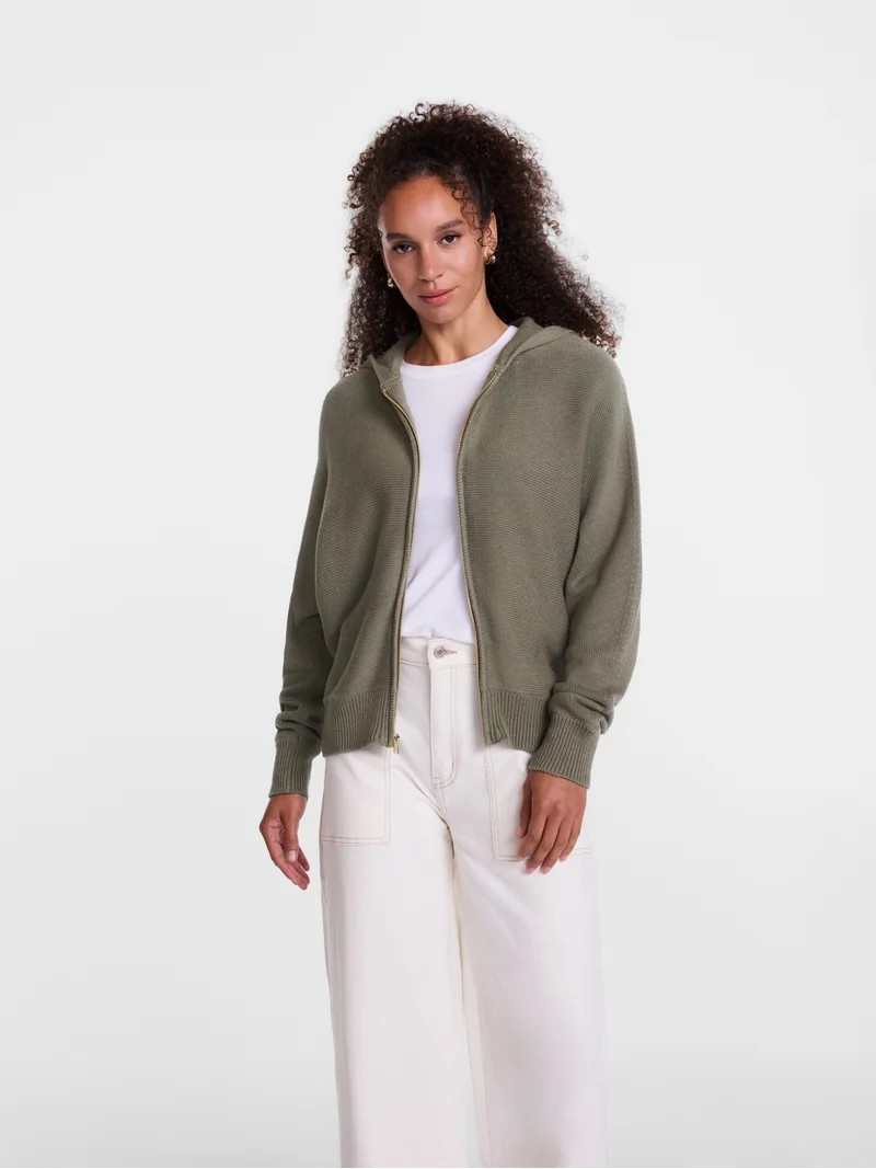 Scenario Women's and Women's Plus Full Zip Hoodie Sweater, Sizes XS-4X | Walmart (US)