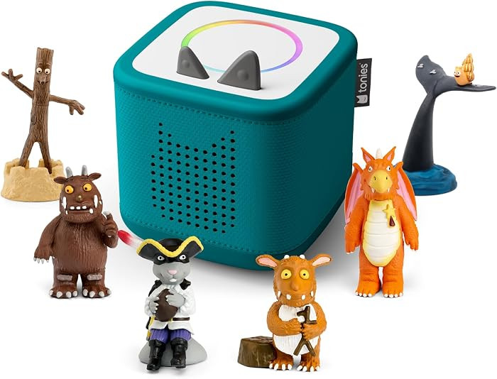 Toniebox 2 Audio Player Julia Donaldson Bundle for Kids 3+ with Stick Man, Snail and Whale, Smartest Giant in Town, Gruffalo, Zog, Highway Rat, and Gruffalo’s Child - Tropical Teal | Amazon (UK)