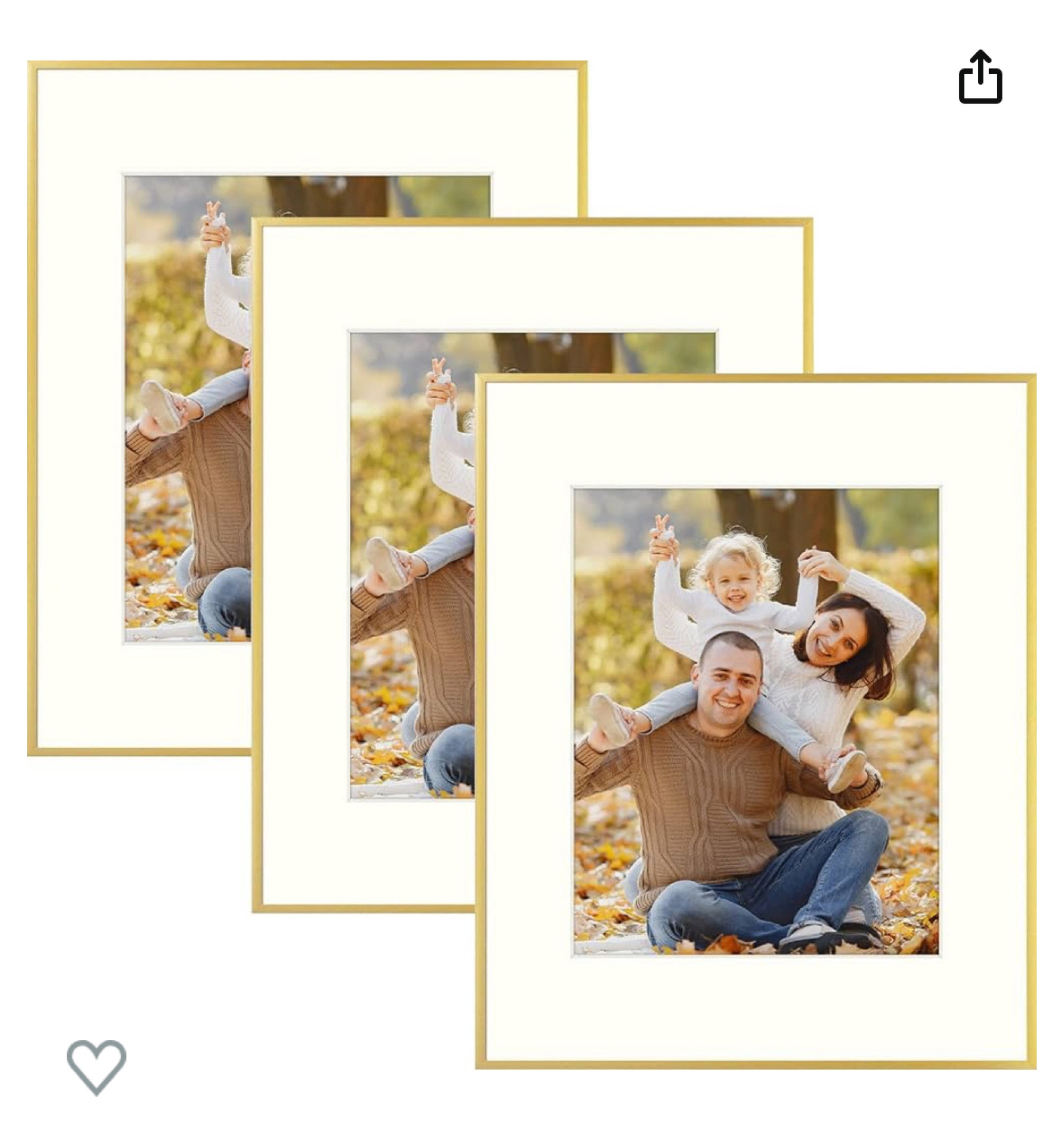 Set of 3, 16x20 Gold Aluminum Metal Picture Frames - Wall Display - for Art, Prints, Photos, Prints and More (Gold, 16x20)
