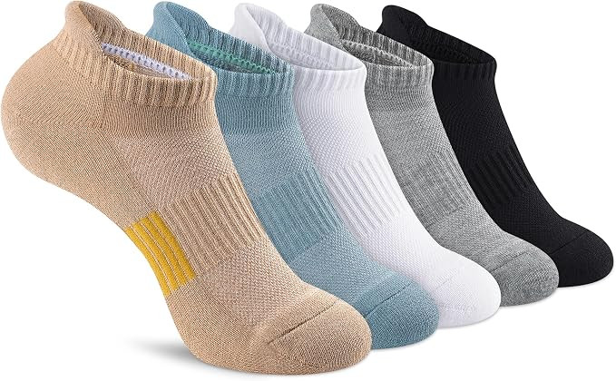 Gonii Ankle Socks Womens Running Athletic No Show Socks Cushioned 5-Pairs | Amazon (US)