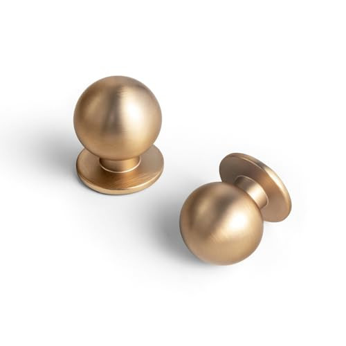 Goo-Ki 6 Pack Champagne Bronze Kitchen Cabinet Knobs,Modern Drawer Pulls,1 Inch Diameter Knob | Amazon (US)