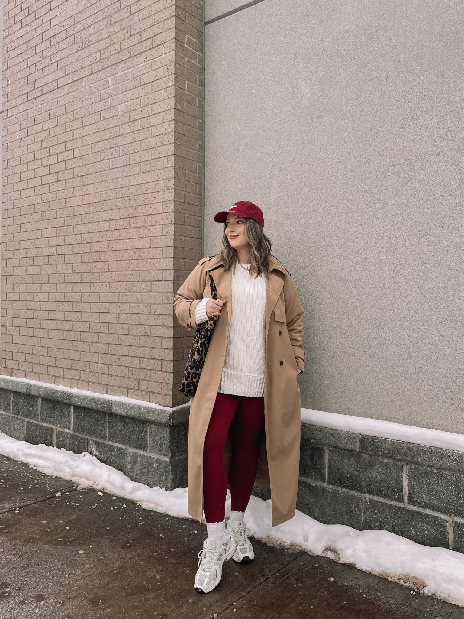 Comfy casual winter outfit! Wearing my usual size L in the chenille sweater (incredibly soft!), burgundy leggings, and classic trench coat. New Balance sneakers are super comfy and great for walking. They run big, I’m usually a 9.5-10 and wear a 9. Leopard print tote bag is an Amazon find!


#LTKsale #LTKmidsize #LTKwinter