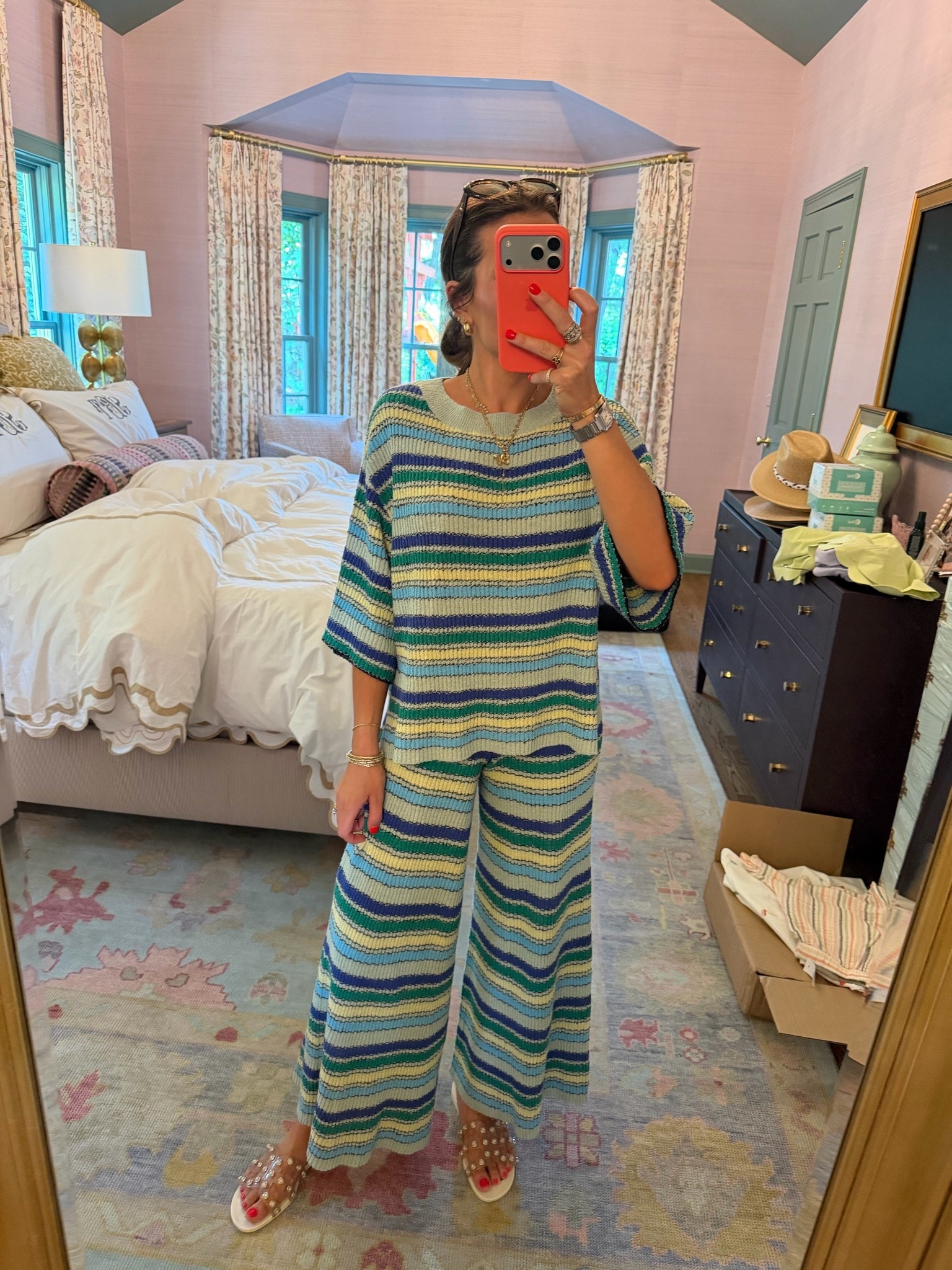 Cutest striped sweater set — wearing an xsmall