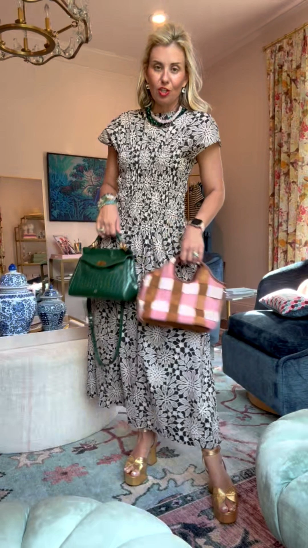 Do y’all remember this dress I had in blue last year? We literally sold it out in seconds. It’s back and it’s soooo good! 
Dress - xs 
Heels - 8 

*Code Catherine20 at Allie + Bess

#LTKdayinmylife #LTKootd #LTKmomlife