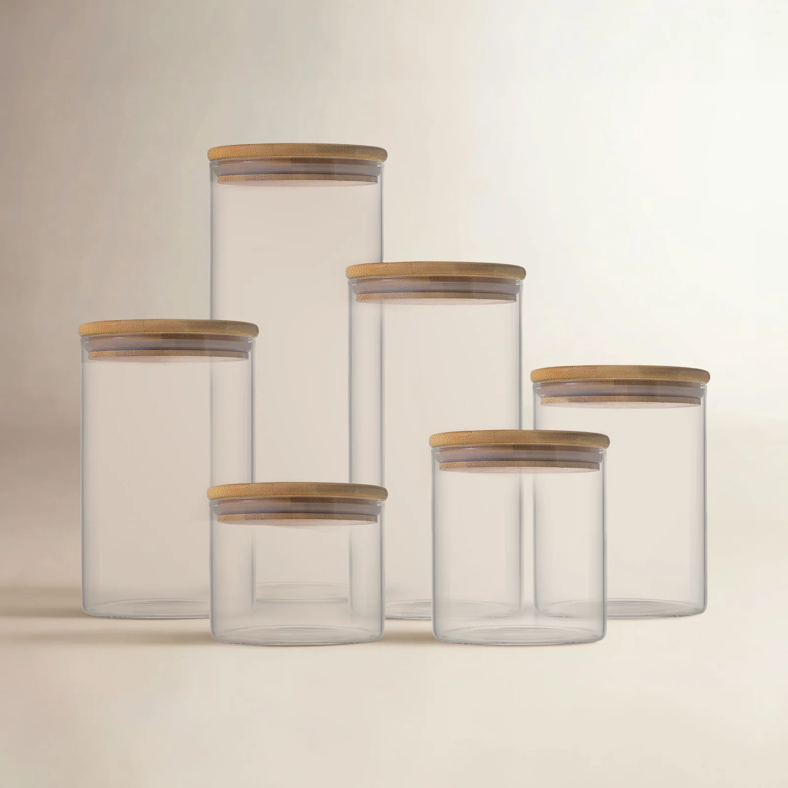 JoyJolt 6-Piece Glass Storage Jars with Airtight Lids | Joss & Main