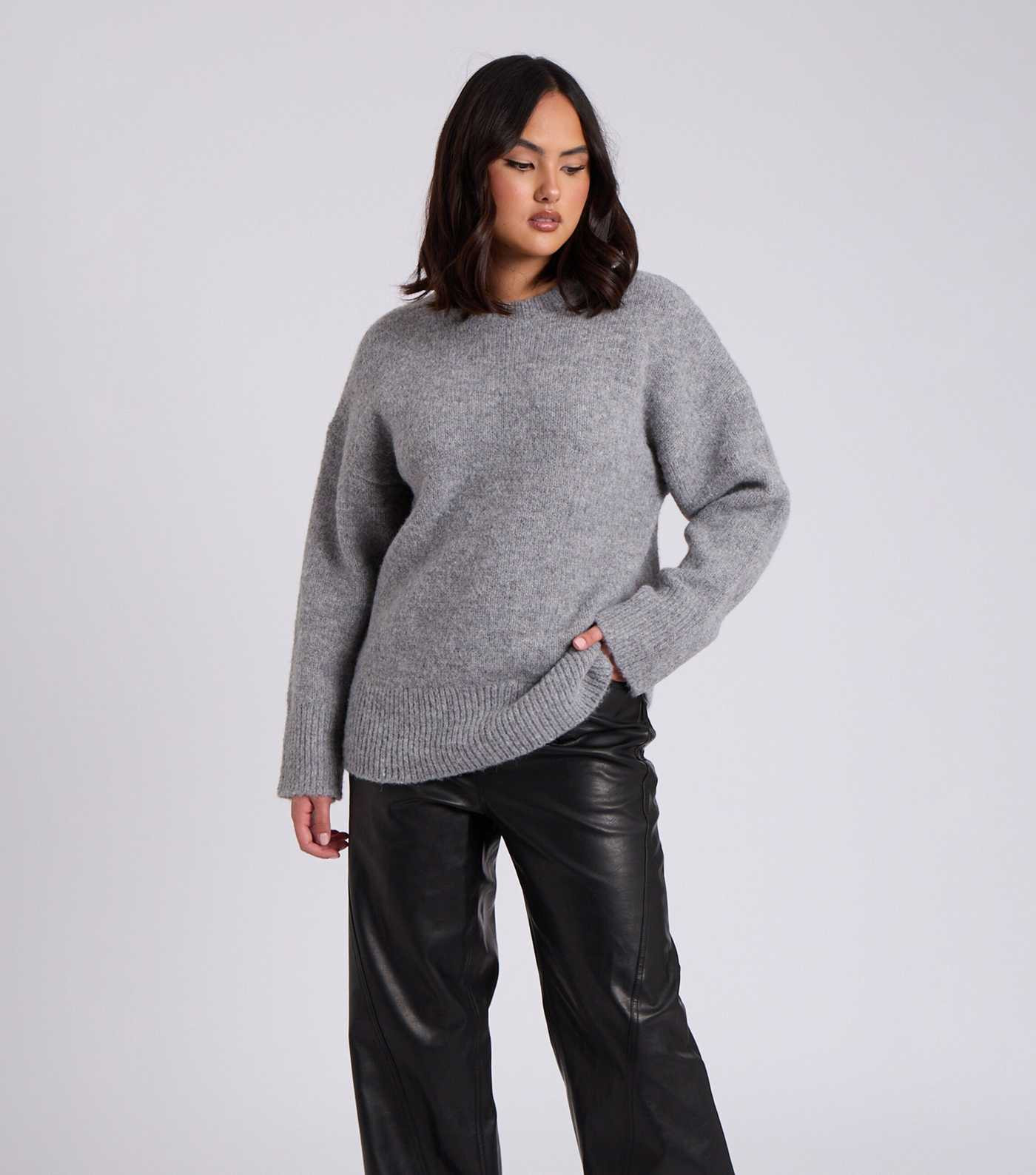 Urban Bliss Grey Wool Blend Crew Neck Jumper | New Look | New Look (UK)