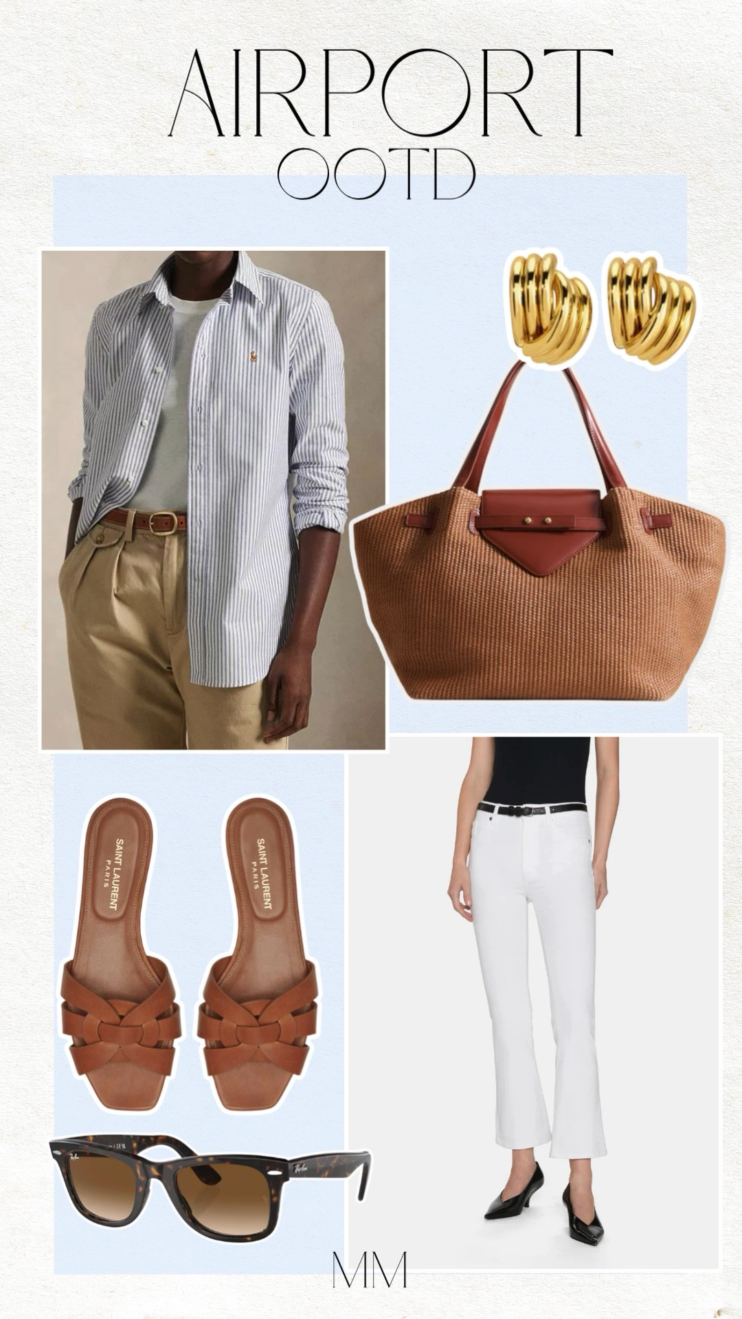 Airport outfit inspo that looks polished, comfortable, and effortlessly chic ✈️🤍

A striped button down, tailored trousers, woven tote, leather slides, and classic sunglasses create the perfect elevated travel uniform. This is the kind of outfit that works from the airport lounge to vacation check in without missing a beat.

Save this look for your next trip and follow for more luxury inspired travel style and capsule wardrobe outfits.

[airport outfit, airport style, travel outfit, chic travel outfit, old money style, quiet luxury fashion, capsule wardrobe, elevated basics, striped button down, tailored trousers, woven tote bag, designer inspired style, minimalist fashion, effortless style, neutral outfit, spring outfit ideas, summer travel outfit, classy outfit ideas, luxury fashion, travel day outfit, vacation outfit, european summer style, timeless fashion, everyday chic, outfit inspiration]

#LTKootd #LTKOver40 #LTKTravel