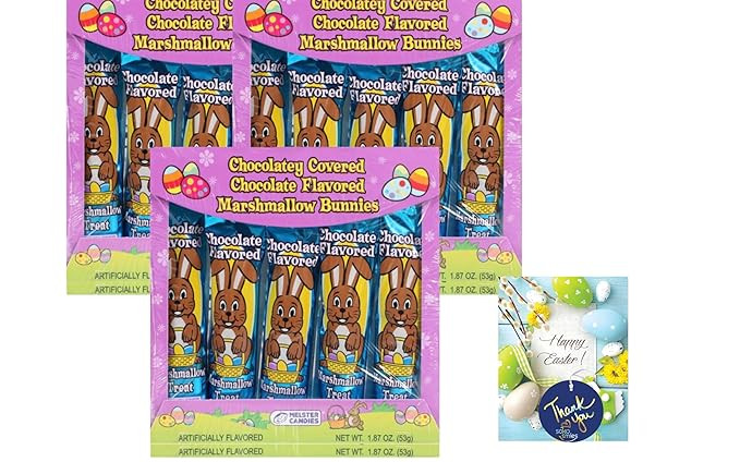 Chocolatey Covered Chocolate Flavored Marshmallow Bunnies (15 count) Easter Candy Perfect for Eas... | Amazon (US)