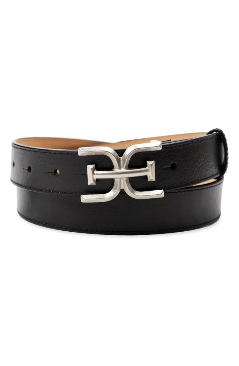 Logo Buckle Leather Belt | Nordstrom
