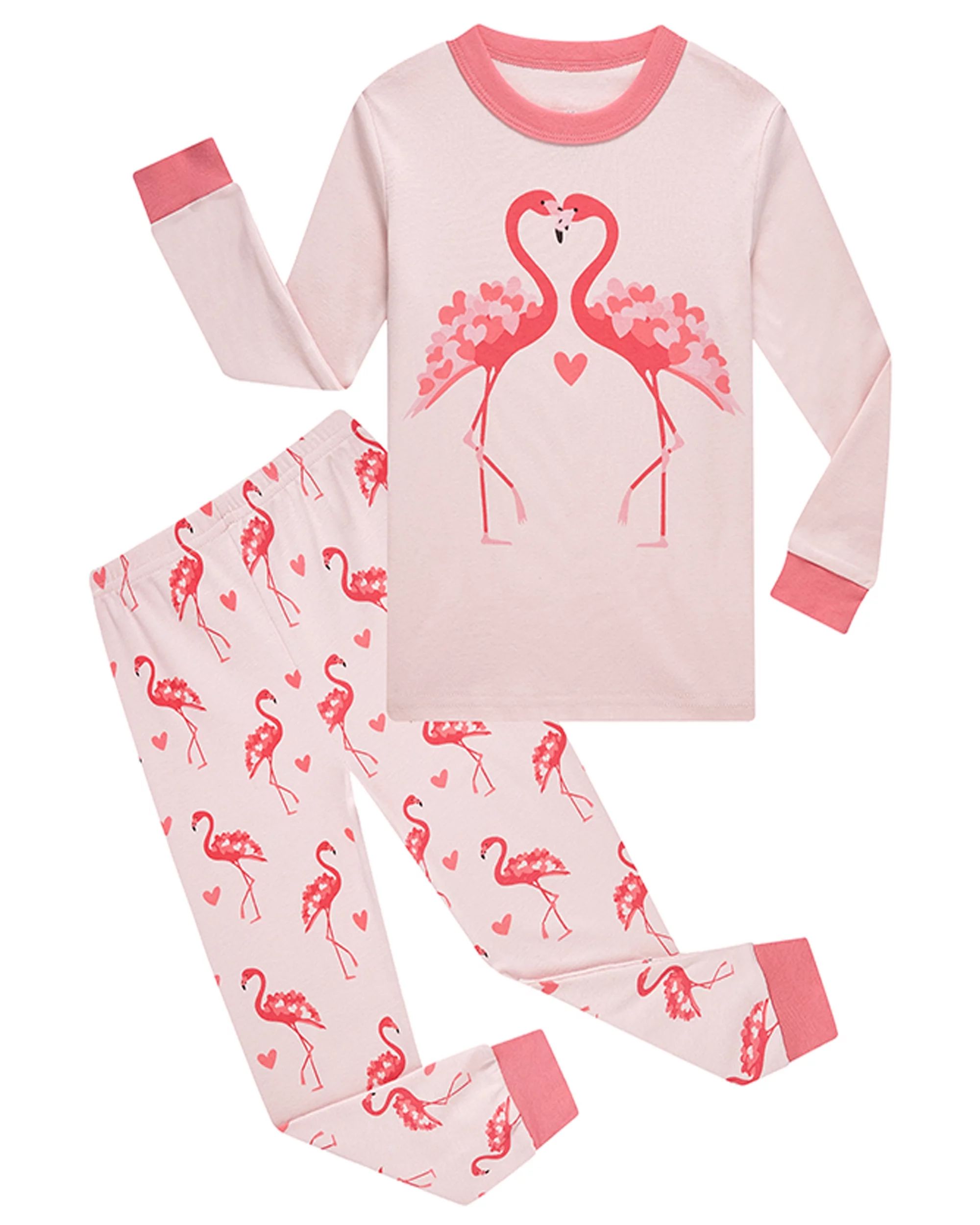 Aolyty Toddler Girls Flamingo Pajamas Long Sleeve Cotton Pjs 3T | Walmart (US)