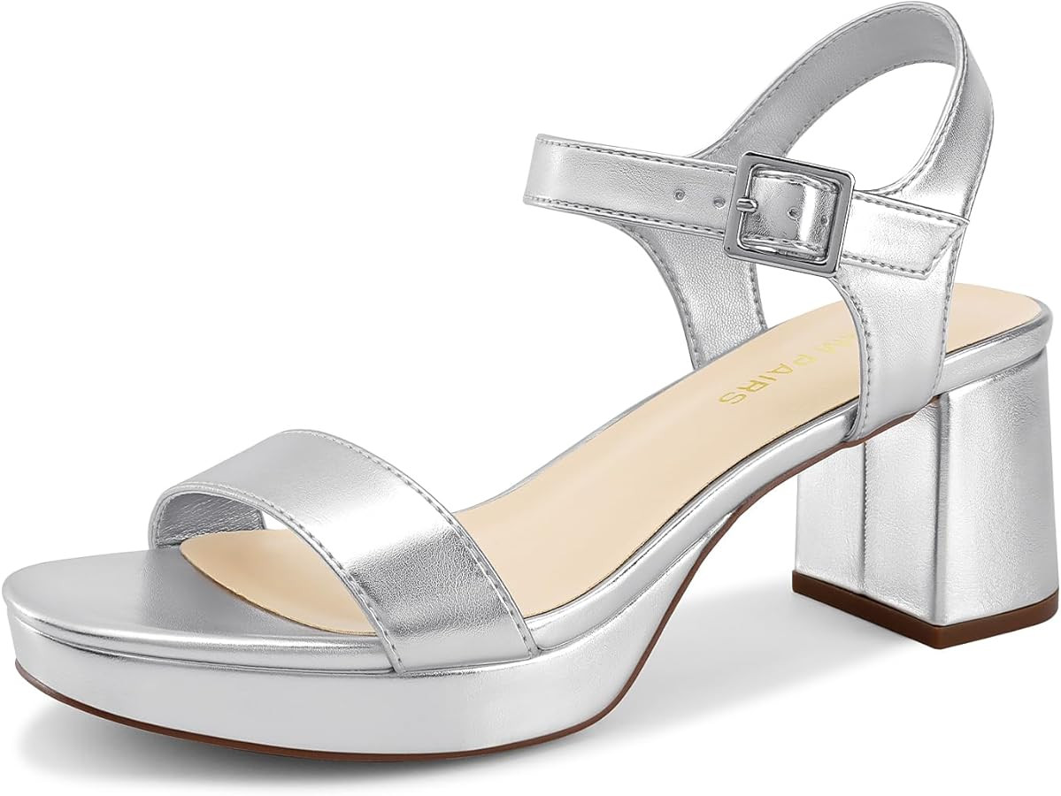 DREAM PAIRS Women's Platform Heels Open Toe Ankle Strap Sandals | Amazon (US)