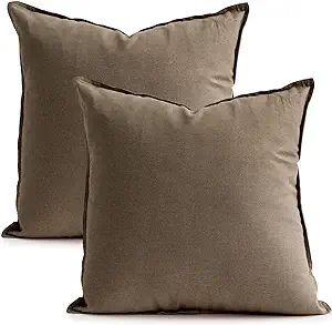Jeanerlor Set of 2 20"x20" Pillowcase Cousion Cover Decor Cotton Linen with Unique Design to Embe... | Amazon (US)