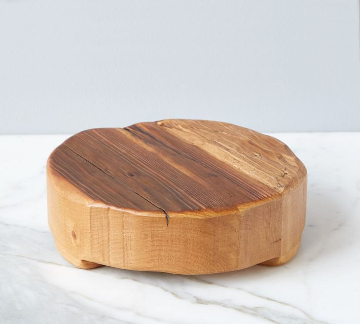 White Reclaimed Wood Round Pedestal | Pottery Barn (US)