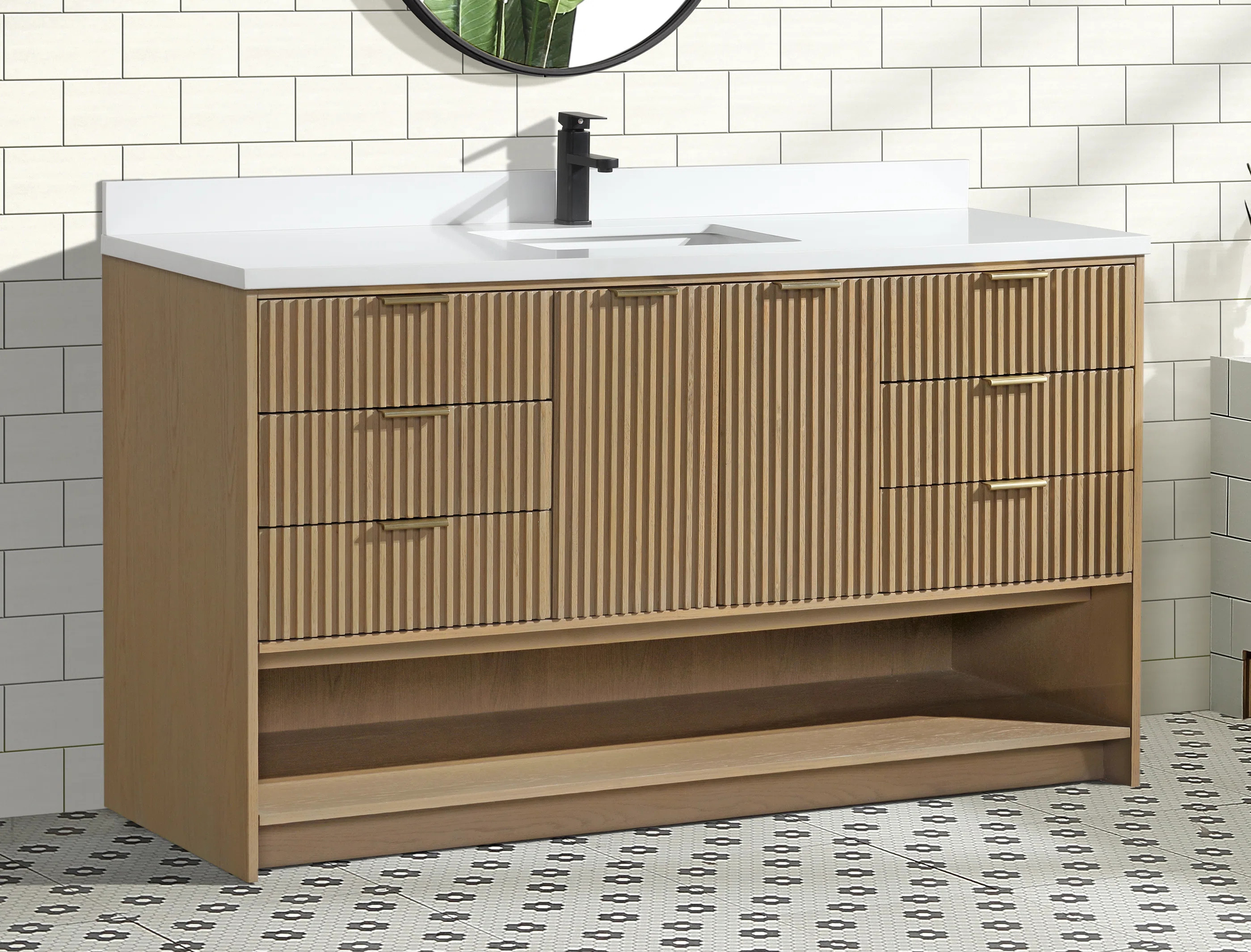 Ari Kitchen & Bath San Diego 60" Freestanding Bathroom Vanity Oak | Wayfair | Wayfair North America
