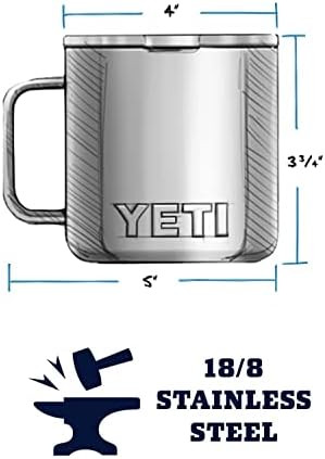 YETI Rambler 14 oz Mug, Vacuum Insulated, Stainless Steel with MagSlider Lid, Stainless | Amazon (US)