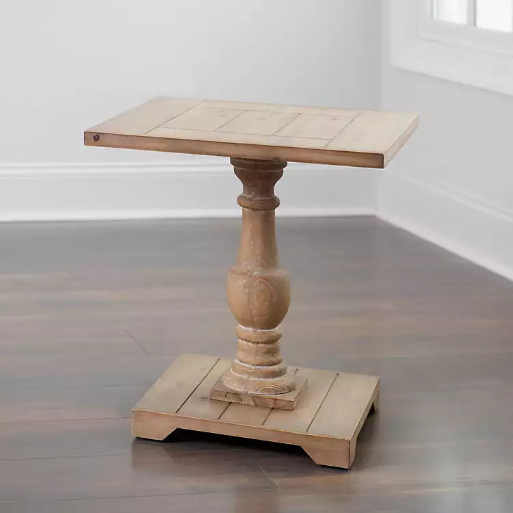 Blond Wood Column Accent Table | Kirkland's Home