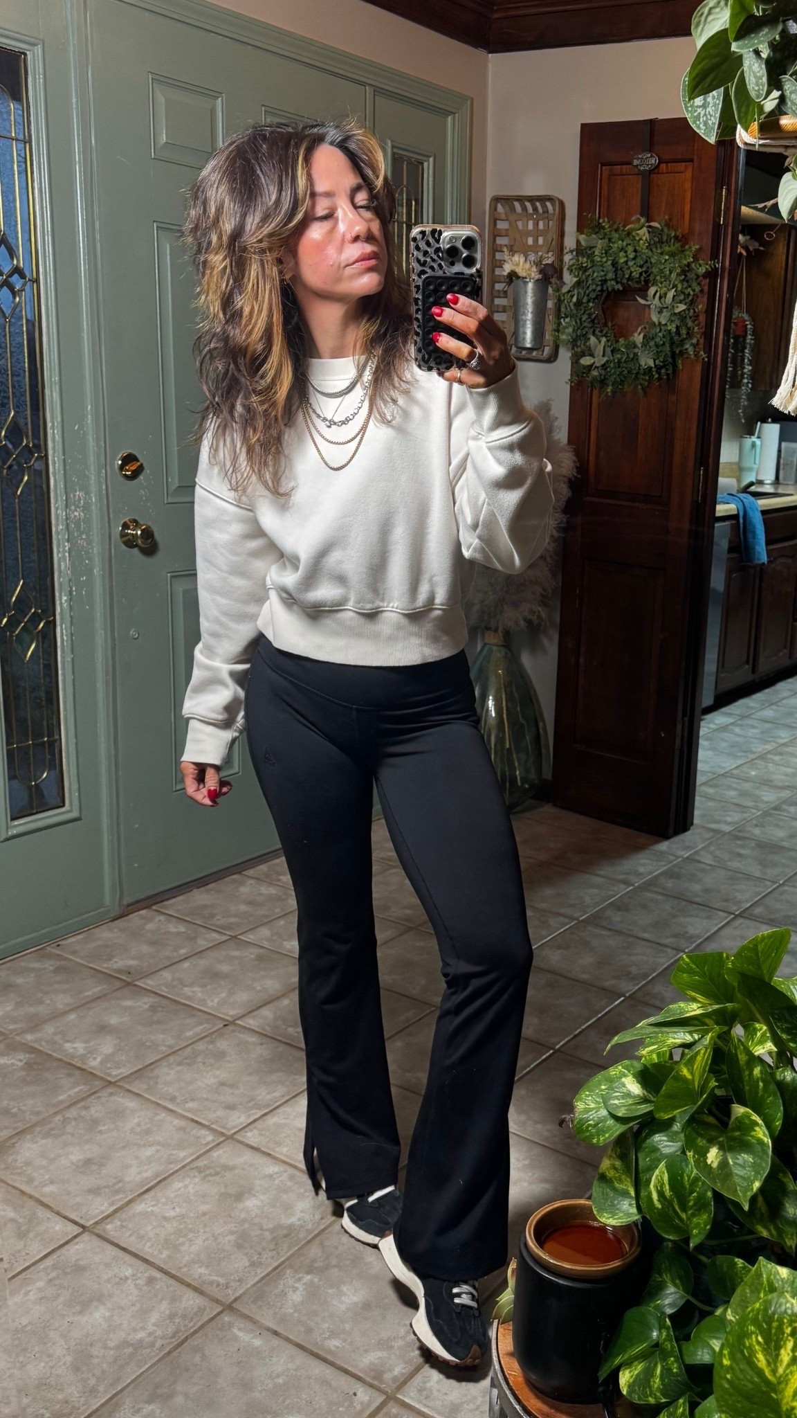 Neutral layers, black flares, and sneakers = the everyday outfit formula that never fails. 🤍
Comfy, flattering, and easy to throw on whether I’m running to the salon, the gym, or errands. Effortless but still put together — my favorite kind of look.

Hashtags:
#LTKstyle #LTKfit #EverydayStyle #NeutralOutfit #CasualChic #AthleisureStyle #MomStyle #EffortlessStyle #NeutralAesthetic #OOTD

#LTKootd #LTKmomlife #LTKOver40