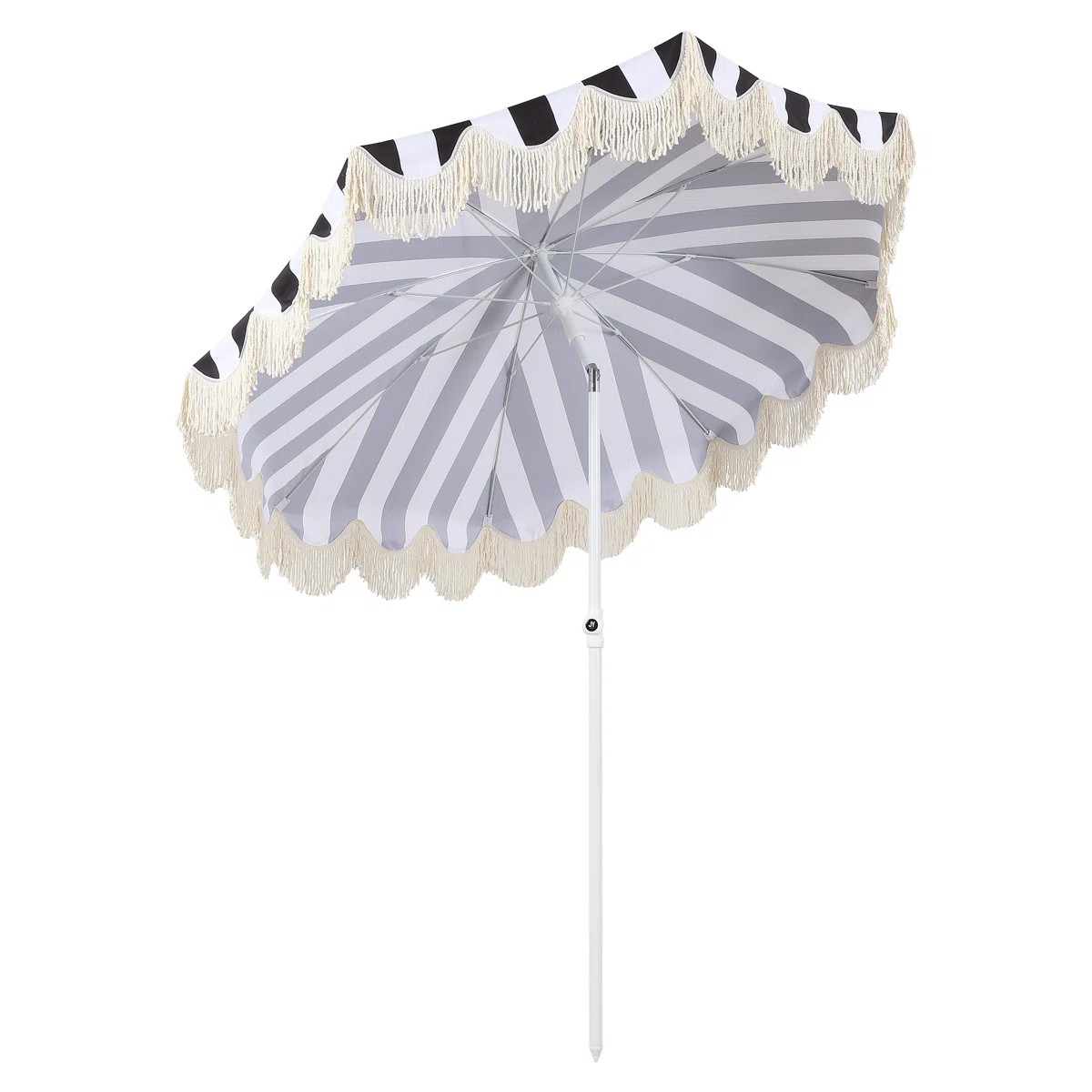 Mariner 6.5 ft. Classic Cottage Fringe Tassel Market Beach Umbrella with Push Button Tilt, Wind V... | Wayfair North America