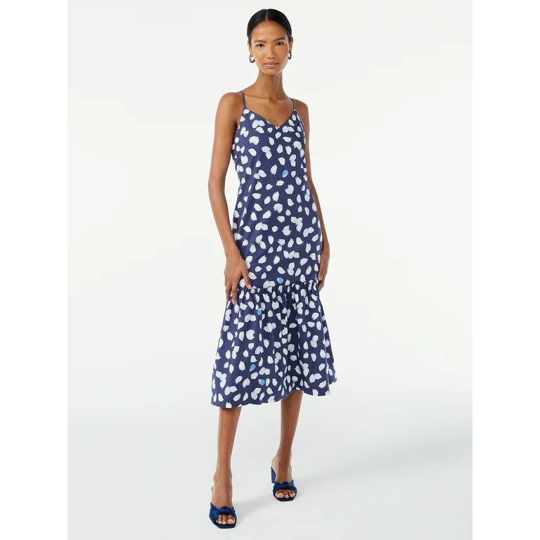 Scoop Women's Bow Back Midi Dress - Walmart.com | Walmart (US)