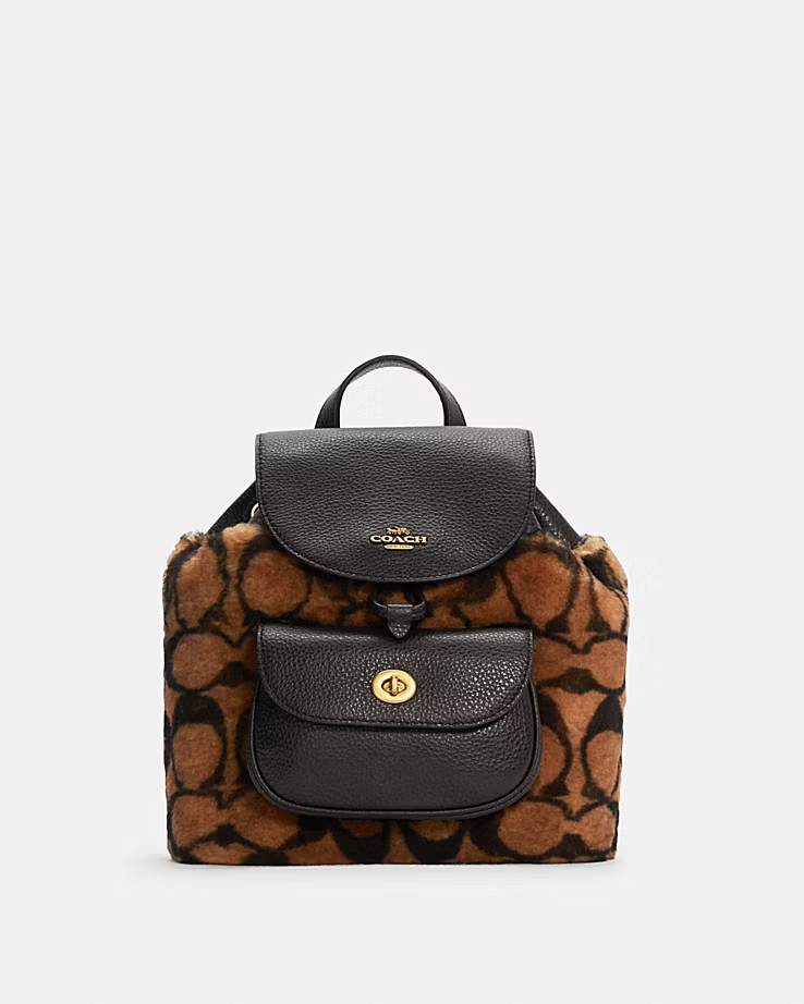 Coach X Jennifer Lopez Pennie Backpack 22 In Signature Shearling | Coach Outlet US