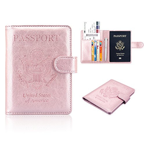 Passport Holder Case, ACdream Protective Premium Leather RFID Blocking Wallet Case for Passport, Ros | Amazon (US)
