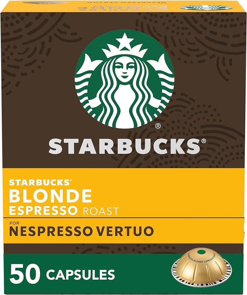 Starbucks by Nespresso Blonde Roast Espresso (50-count single serve capsules, compatible with Nes... | Amazon (US)