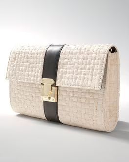 Raffia + Leather Clutch | White House Black Market