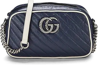 Amazon.com: Gucci, Pre-Loved Navy Leather Marmont Torchon Crossbody Small, Navy : Luxury Stores | Amazon (US)