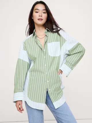The Oversized Patchwork Shirt | Banana Republic (CA)