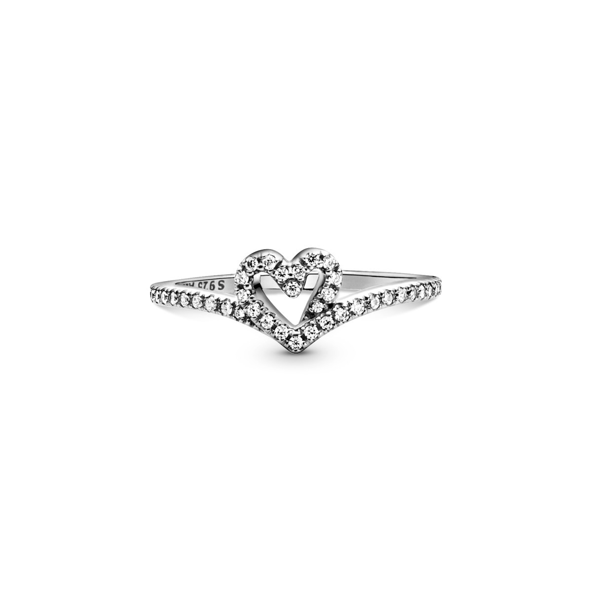 Pandora Cubic Zirconia Timeless Wish Sparkling Heart Ring - Silver | Macy's