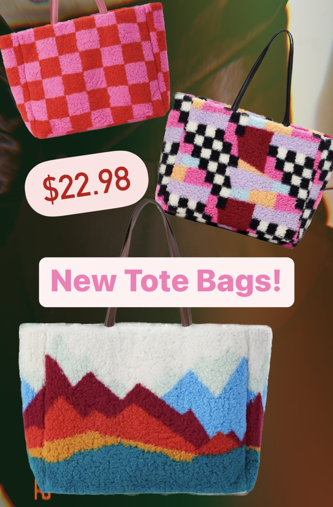Sherpa Tote Bags in so many fun prints. Only $22.98! Such a great price!

#LTKitbag #LTKunder50 #LTKHoliday