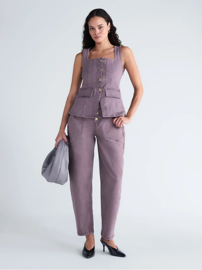 Scoop Women's and Women's Plus High Rise Tapered Leg Pants, 30'' Inseam, Sizes 0-28W | Walmart (US)