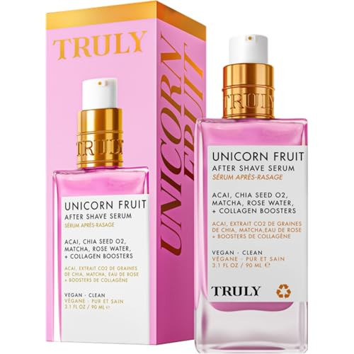 Truly Beauty Unicorn Fruit After Shave Serum | Rejuvenating Ingrown Hair Treatment & Redness Relief | Acai, Matcha & Rose Water | Hydrates, Soothes, & Smooths Skin | Cotton Candy Scent (3.1 fl oz) | Amazon (US)
