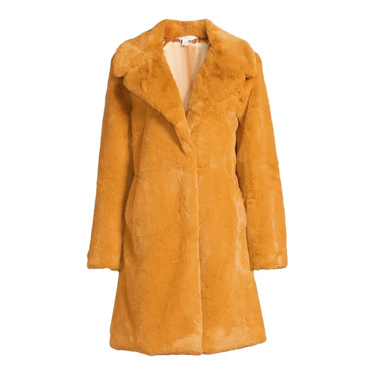 Time And Tru Women's Minky Faux Fur Jacket | Walmart (US)