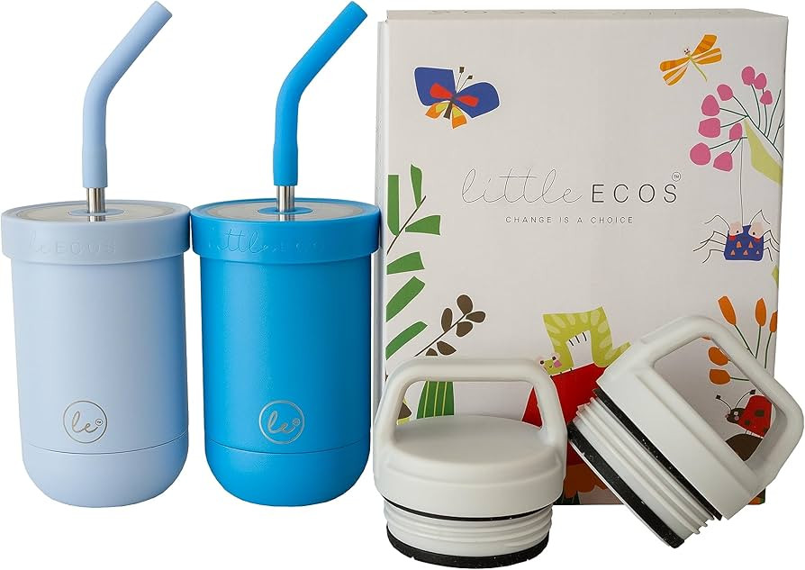 Double walled insulated stainless steel kids & toddler cups with straws and lids | Best Sippy cup... | Amazon (US)