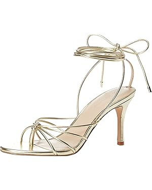 The Drop Women's Archie Lace-up Strappy Heeled Sandal Open Toe Heels | Amazon (US)