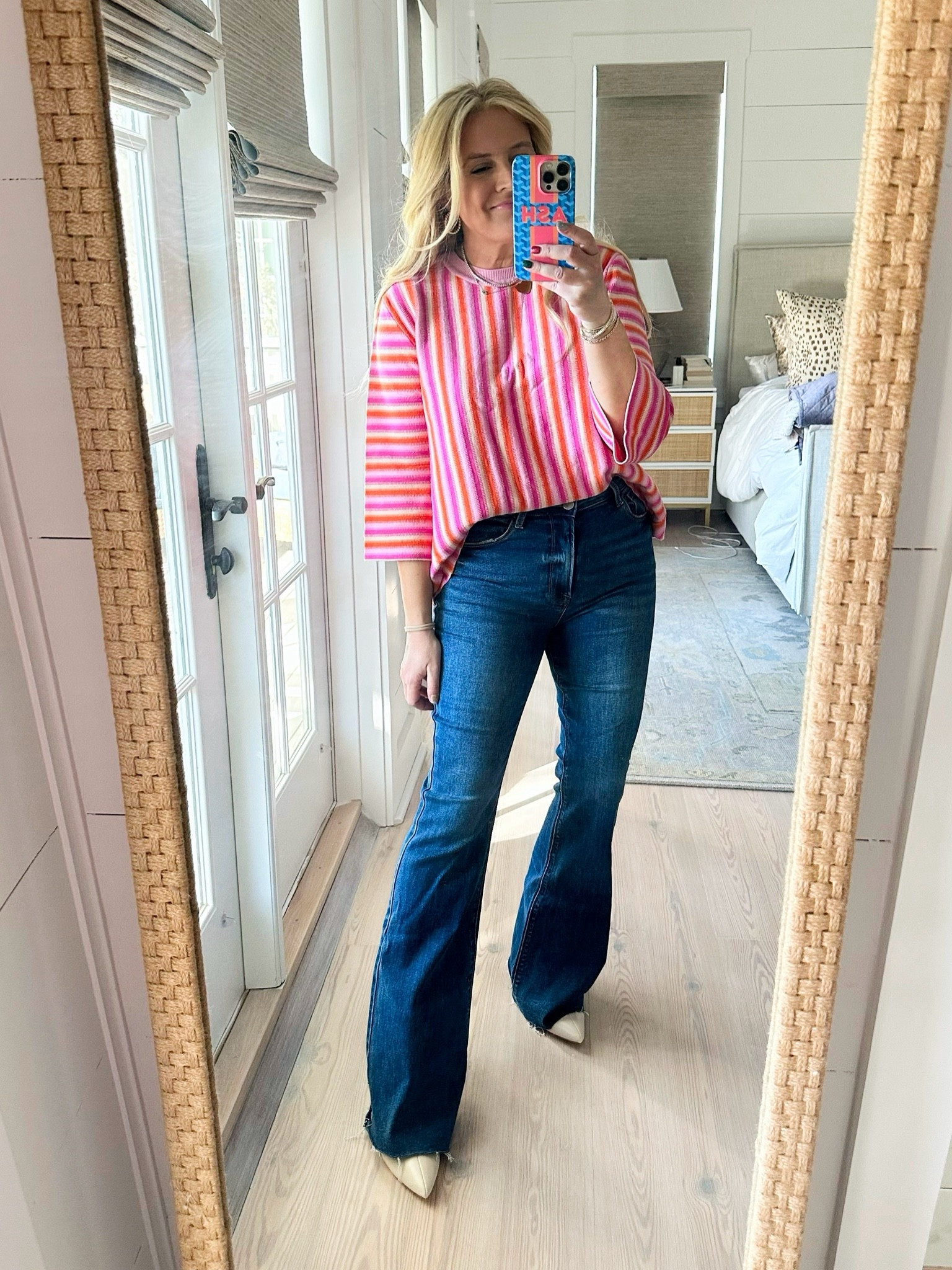 The prettiest striped sweater for winter into spring. Wearing size small. Jeans are a size 26. Code FANCY15 for 15% off

#LTKfindsunder100 #LTKstyletip #LTKSeasonal