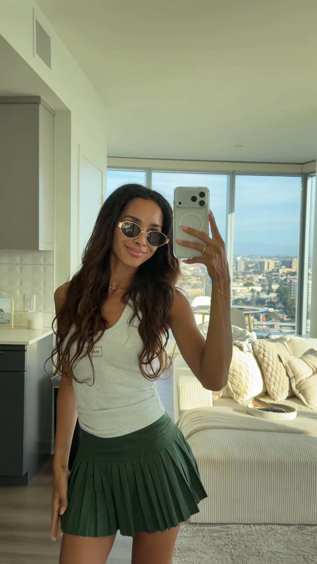 Elevated athleisure wear is my favorite 💚

Gold hinge tank: XS
Gold hinge pleated skort: XS

Tennis skirts, pleated athletic skirt, ribbed Athleisure tank 

#LTKActive #LTKootd #LTKdayinmylife