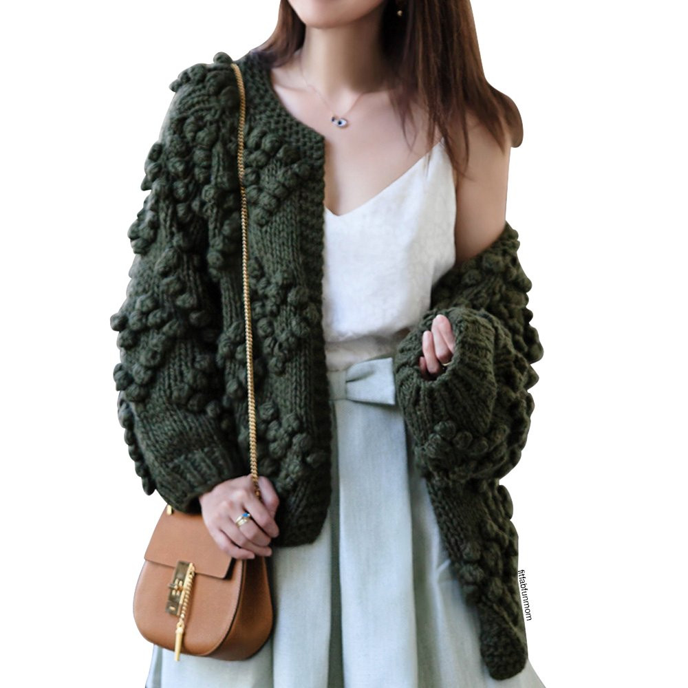 CHICWISH Women's Soft Heart Shape Balls Hand Knit Open Front Hot Pink/Ivory/Lavender/Pink/Army Gr... | Amazon (US)