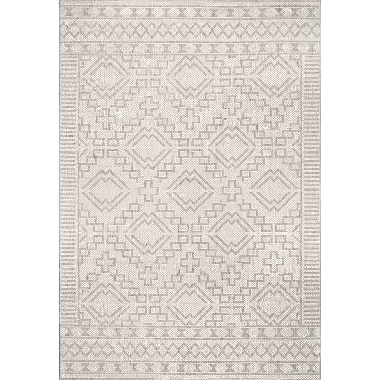 Cammie Gray Moroccan Geometric Outdoor Rug, 8x10 | Kirkland's Home