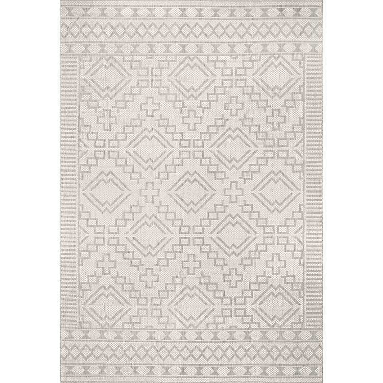 Cammie Gray Moroccan Geometric Outdoor Rug, 8x10 | Kirkland's Home
