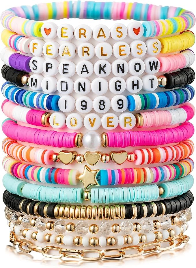 DRbaixiao TS Inspired Bracelets Set Preppy Midnight Fearless 1989 Lover Eras Music Taylor Singer ... | Amazon (US)