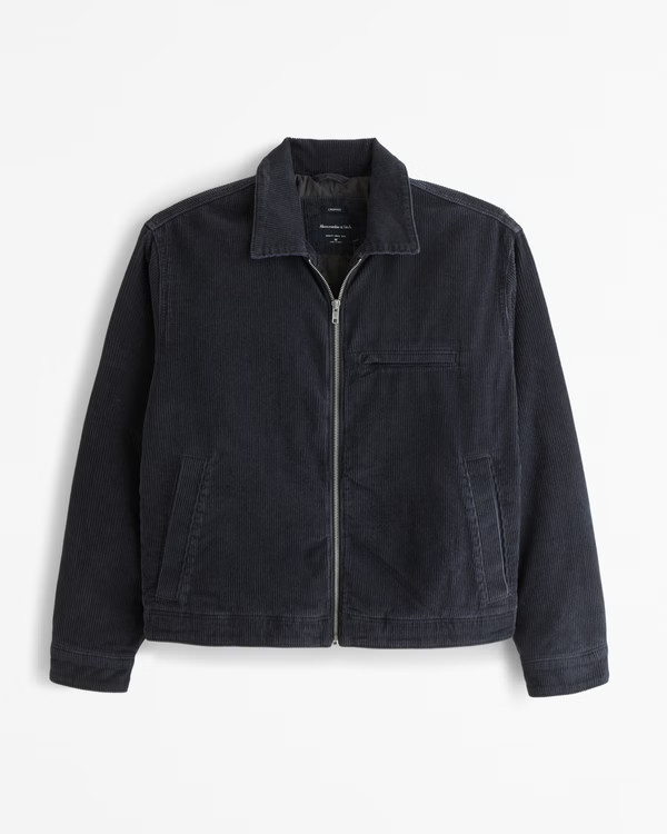 Men's Cropped Zip Workwear Jacket | Men's Coats & Jackets | Abercrombie.com | Abercrombie & Fitch (US)