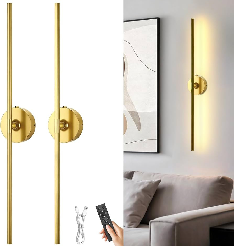 Wall Sconces Battery Operated Set of 2, 10000mAh Rechargeable Wall Lights | Amazon (US)