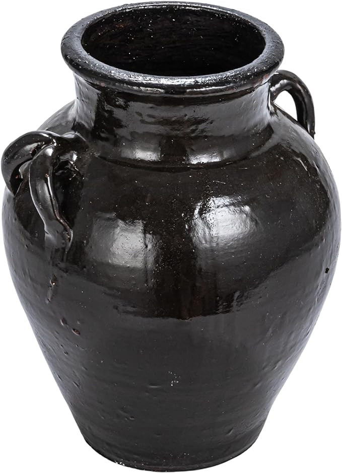 Creative Co-Op Found Decorative Clay Jar, Black, 12'' | Amazon (US)
