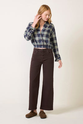 KUT FROM THE KLOTH Women's Meg Wide Leg w Side Panel Jeans, Size 0, Chocolate Brown | Evereve
